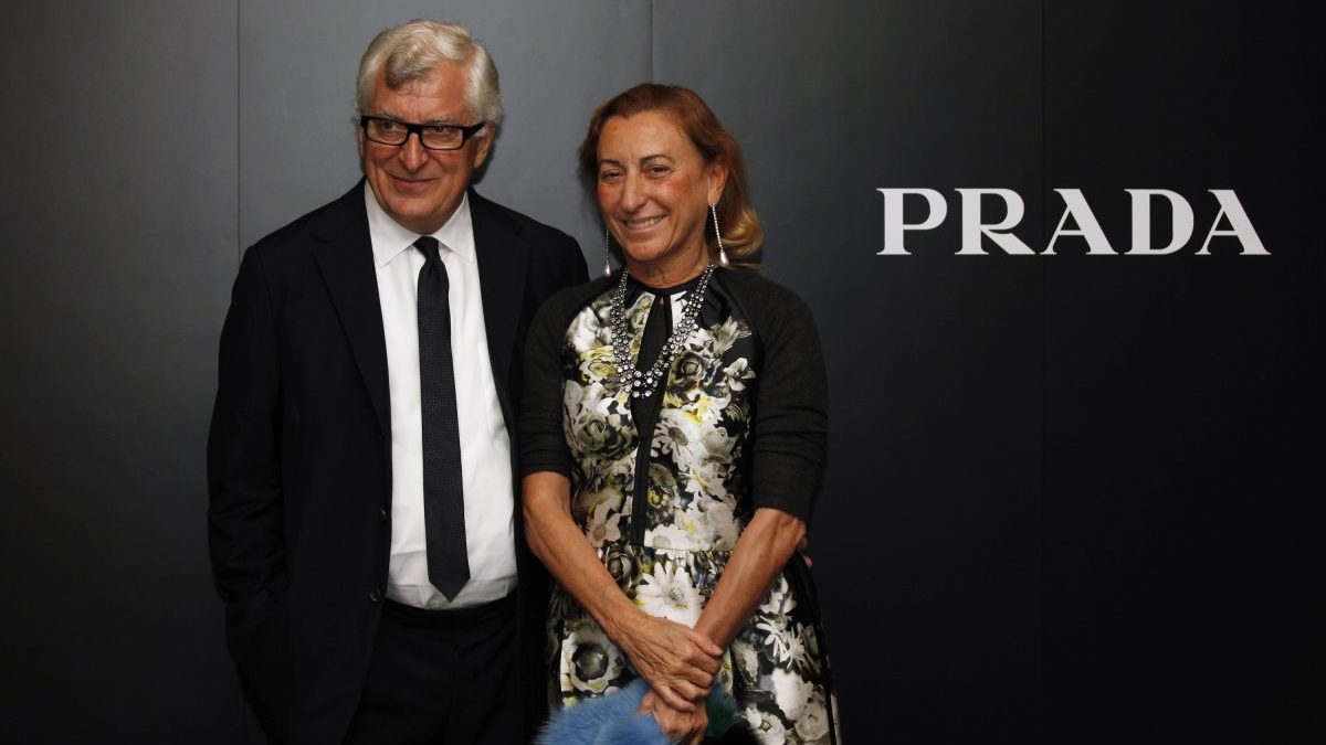 Miuccia Prada y Patrizio Bertelli, CEO y marido. (Foto. Getty)