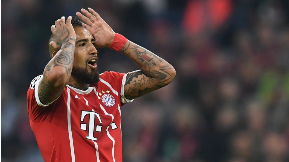 Arturo Vidal, durante un partido con el Bayern. (AFP)