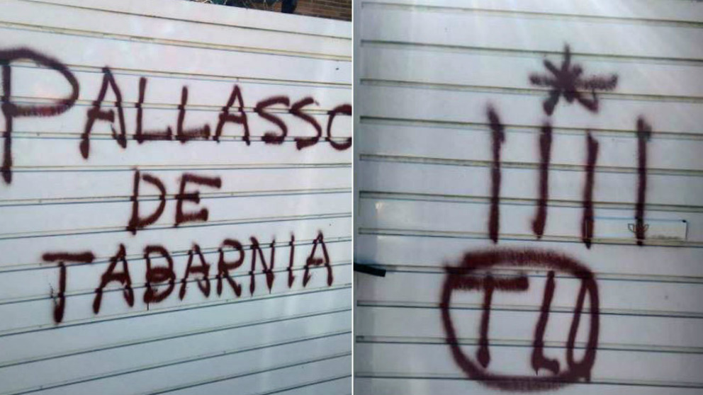 Pintadas independentistas en la casa de Tomás Guasch. (Twitter: @sguasch)