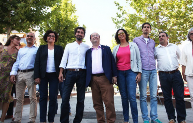 Carles Castillo con Miquel Iceta en un mítin del PSC (Foto:Twitter)