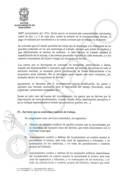 La alcaldesa socialista de Marchena otorga dos contratos al despacho de abogados que fundó