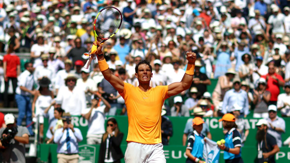 Rafael Nadal celebra la victoria en el Masters 1000 de Montecarlo. (Getty)