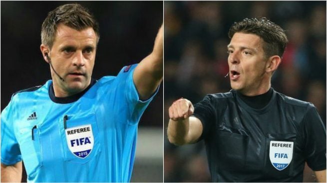 Rizzoli y Rocchi, arbitrando en Champions League.