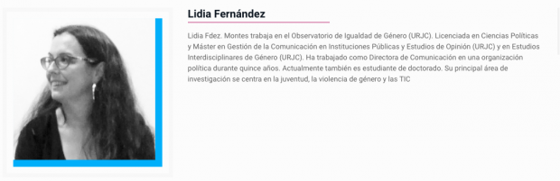 Biografía de la profesora de la URJC Lidia Fernández Montes.