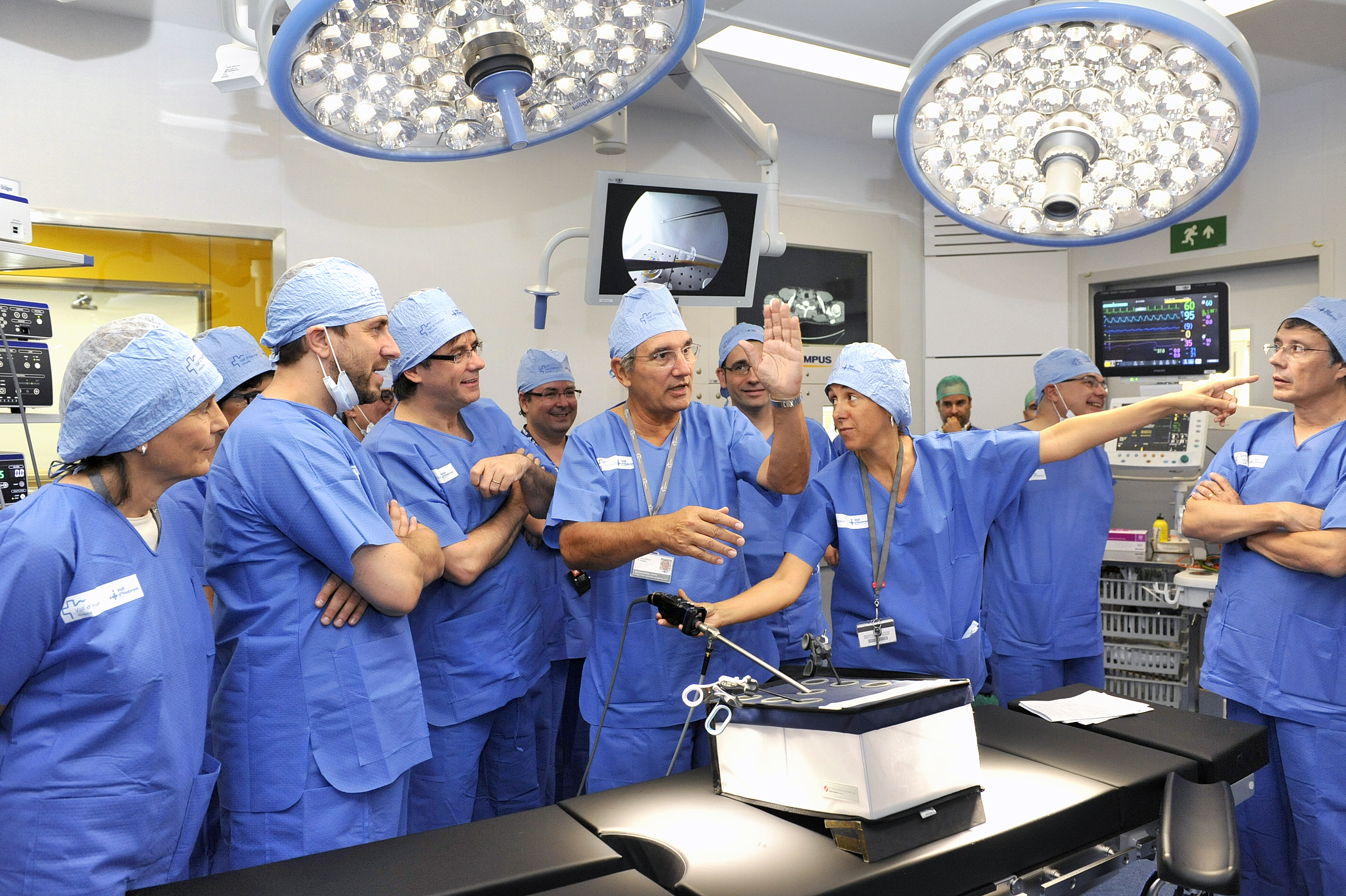 Carles Puigdemont en una visita al Hospital Vall d’Hebron