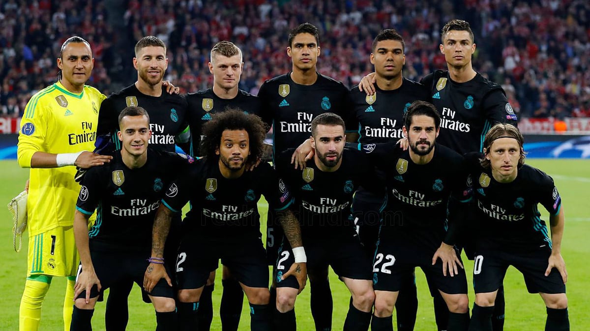 El once del Real Madrid  en el Allianz Arena.