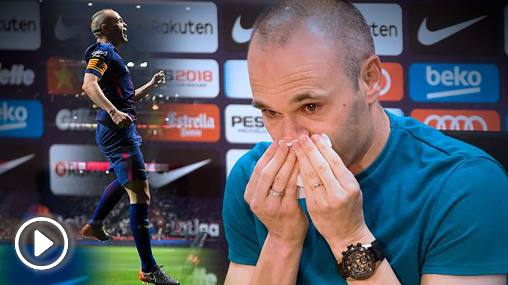 Iniesta se despidió entre lágrimas del Barcelona. (EFE)