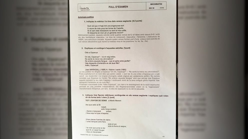 El examen de un colegio concertado de Mataró