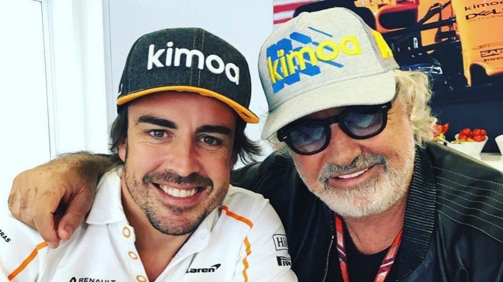 Fernando Alonso y Flavio Briatore, en el GP de Azerbaiyán de Fórmula 1.