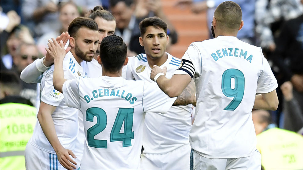 Los jugadores del Real Madrid celebran un gol ante el Leganés. (AFP) | Barcelona – Real Madrid | Clásico