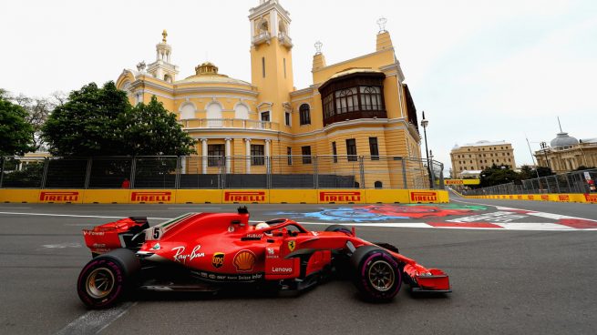 Sebastian Vettel se hizo con la pole en el GP de Bakú (Getty)