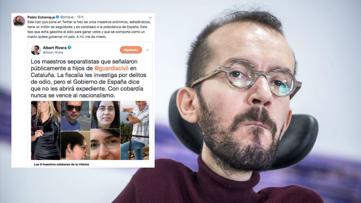 Pablo Echenique y el mensaje que colgado en su twitter contra Albert Rivera. | Última hora Podemos