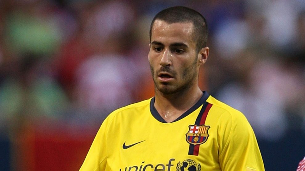 Marc Crosas, durante un encuentro amistoso con el Barcelona en 2008 (Getty)