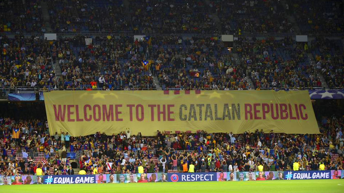 Una de las reivindicaciones que se han hecho en el Camp Nou. | Barcelona – Real Madrid | Clásico