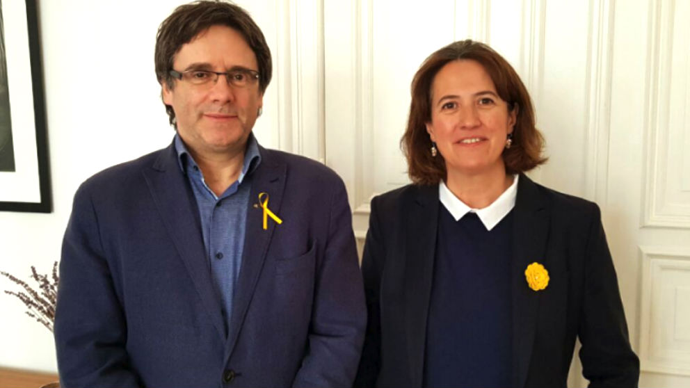Carles Puigdemont y Elisenda Paluzie, presidenta de la ANC.