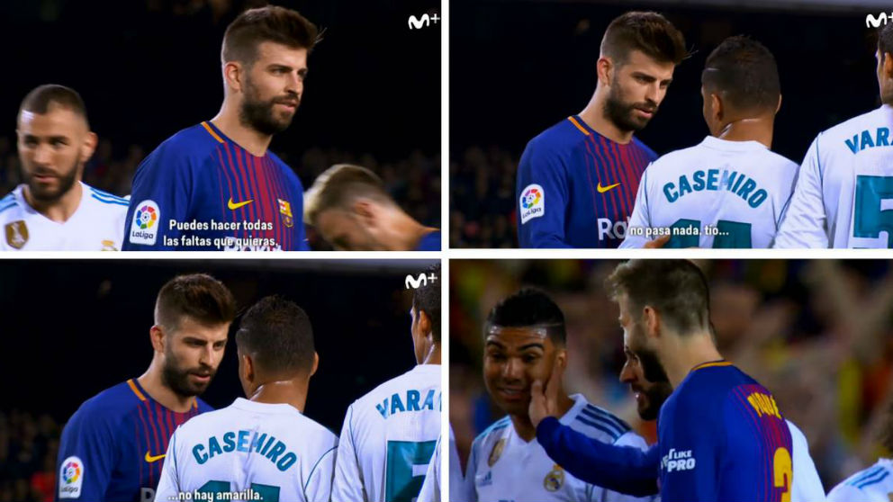 Piqué provocó a Casemiro en el Barcelona-Real Madrid del Camp Nou. (imagen: El Día Después)