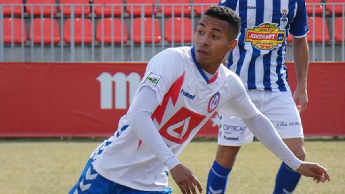 Jeisson Martínez, durante un partido con el Rayo Majadahonda esta temporada. (Rayo Majadahonda)