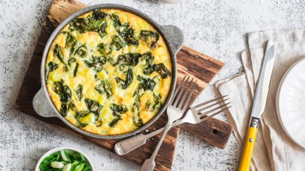 tortilla de patata y espinacas