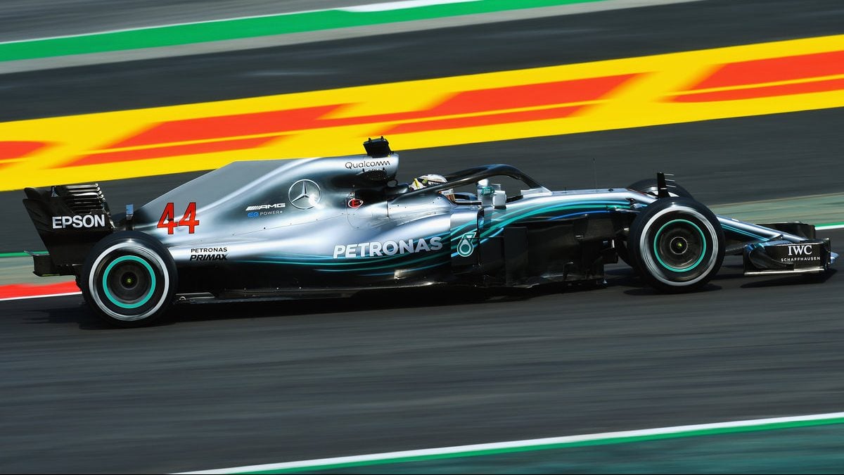 Lewis Hamilton con el Mercedes W09 (Getty)