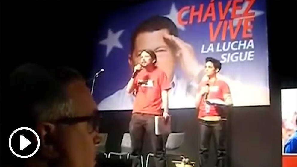 Pablo Iglesias en el homenaje a Hugo Chávez.