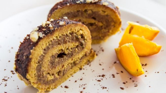 brazo de gitano de chocolate y naranja