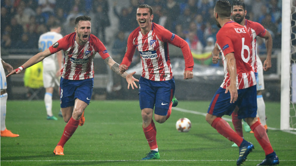El Atlético celebra un gol. (AFP)