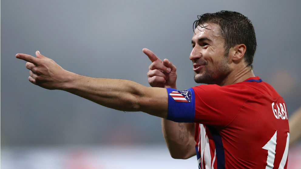 Gabi celebra su gol en la final de la Europa League. (Getty)
