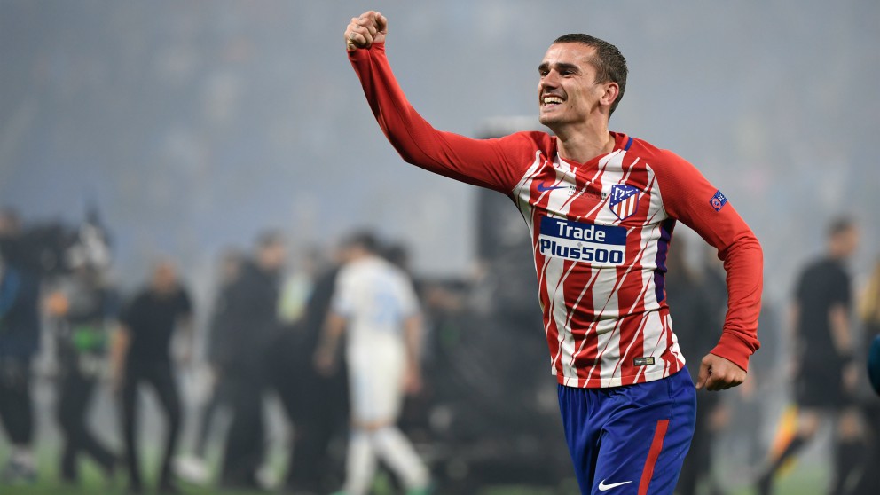 Griezmann celebra el triunfo del Atlético de Madrid. (AFP)