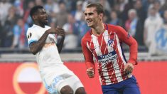 Griezmann celebra el gol en la final de la Europa League contra el Marsella. (AFP)