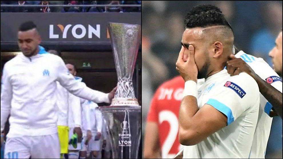 Payet tocó el trofeo y acabó llorando tras lesionarse.
