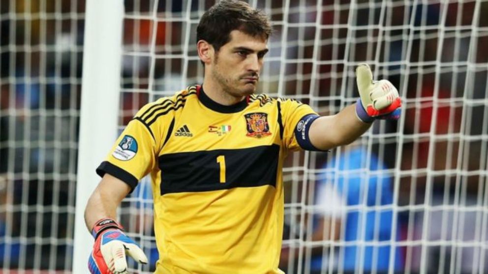 Iker Casillas, en un partido con la selección española.