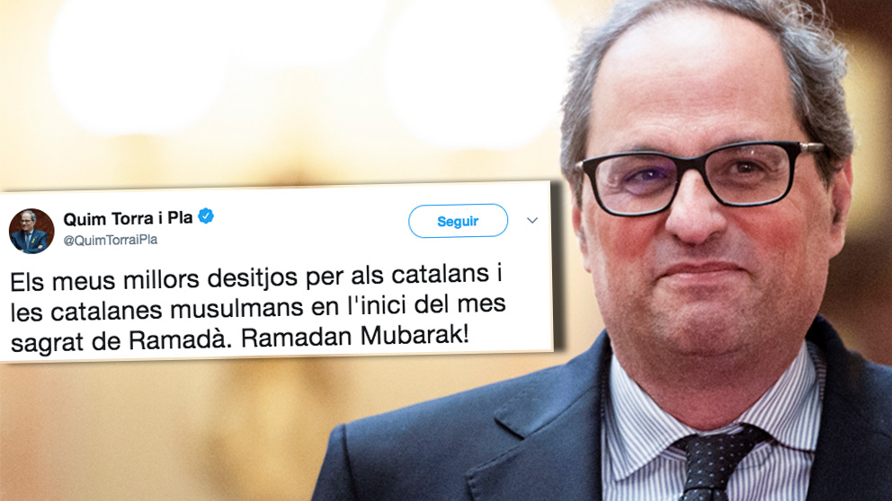 El tuit de Quim Torra con el que felicita el Ramadán a los «catalanes musulmanes»