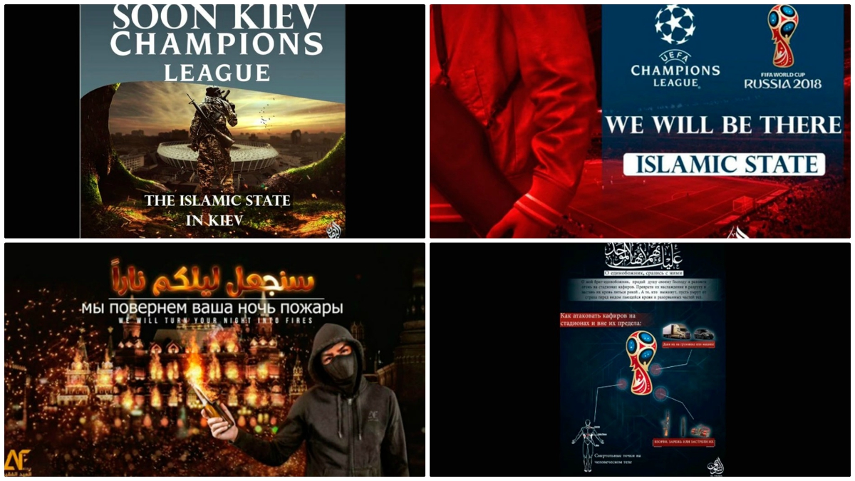 Los cuatro carteles del ISIS en los que amenaza también la final de la Champions. (Twitter)