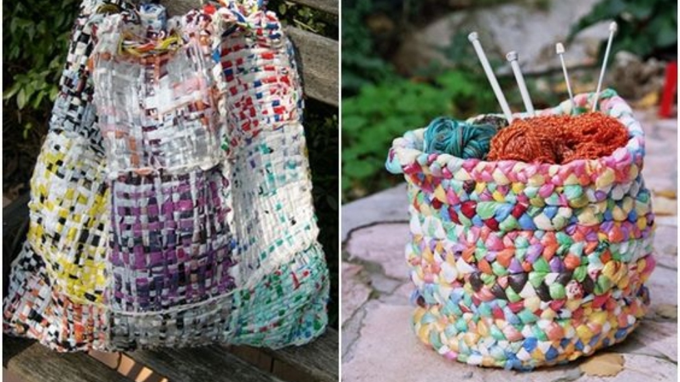 El arte de reutilizar bolsas de plástico: Bolsos reciclados, flores y mucho  más
