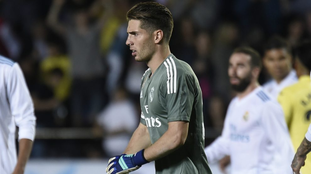 Luca Zidane, durante el partido ante el Villarreal. (AFP)