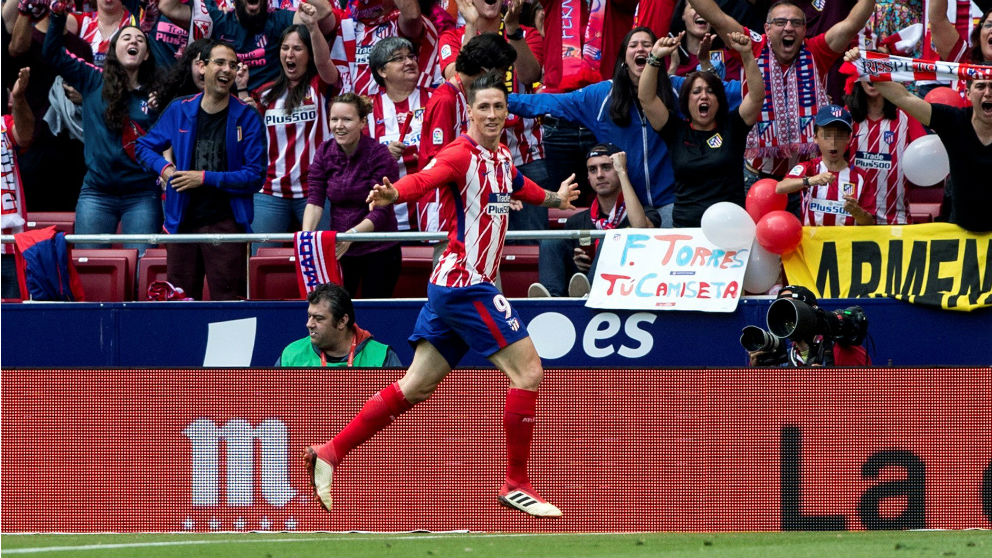 Fernando Torres celebra un gol con el Atlético de Madrid (EFE)