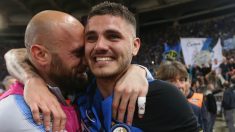 Icardi, entre lágrimas después de lograr la clasificación para la Champions. (Getty Images)