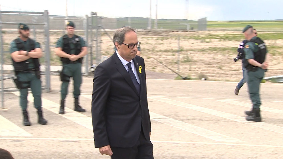 El president Quim Torra, a su salida de la cárcel de Estremera. (EP) | Moción de censura Rajoy