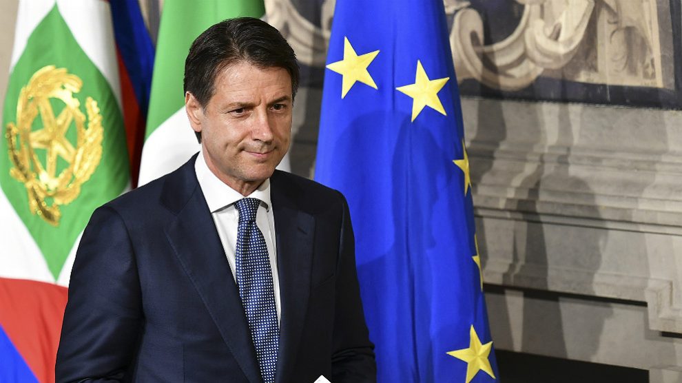 El primer ministro italiano, Giuseppe Conte, en el Palacio del Quirinale (AFP).
