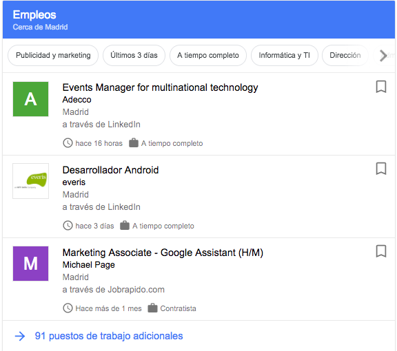 Google lanza una nueva funcionalidad para encontrar trabajo