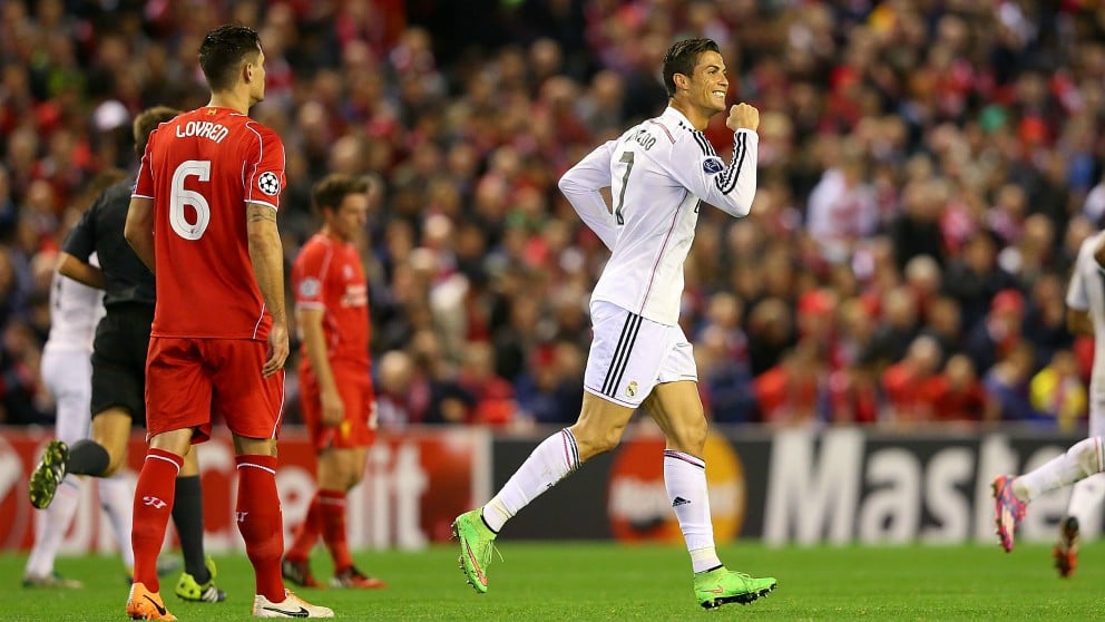 Cristiano Ronaldo celebra un gol contra el Liverpool | Final Champions League 2018 (Getty) | Real Madrid – Liverpool