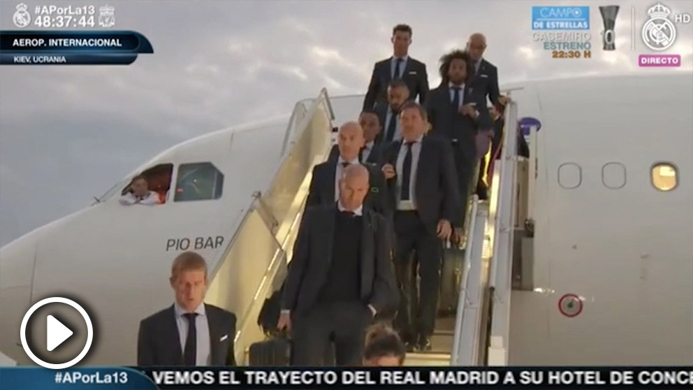 Así fue la llegada del Real Madrid a Kiev.