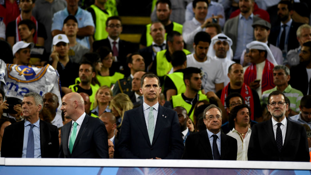 Mariano Rajoy durante la final de Milan 2016. (AFP)