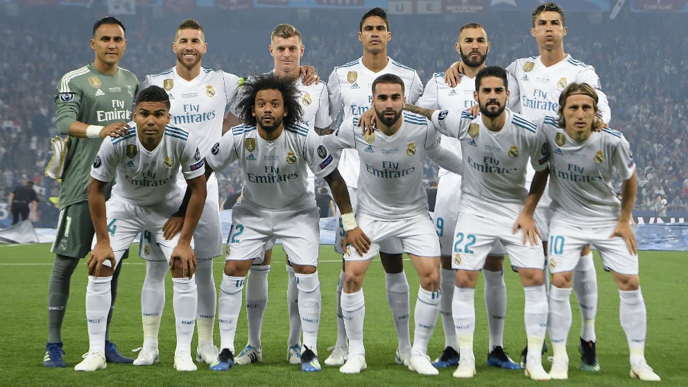 Once inicial del Real Madrid ante el Liverpool. (AFP)