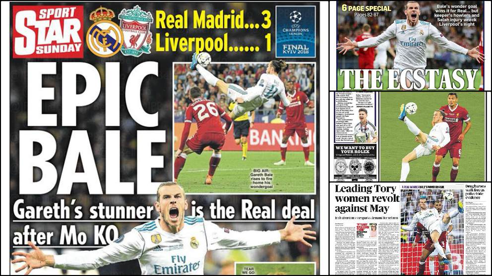 Bale ocupa las portadas de la prensa británica tras la final de la Champions.