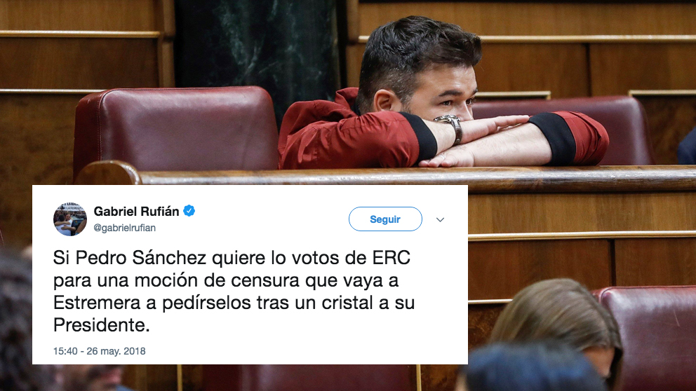Gabriel Rufián, diputado de ERC en el Congreso. (Foto: EFE) | Moción de censura Rajoy