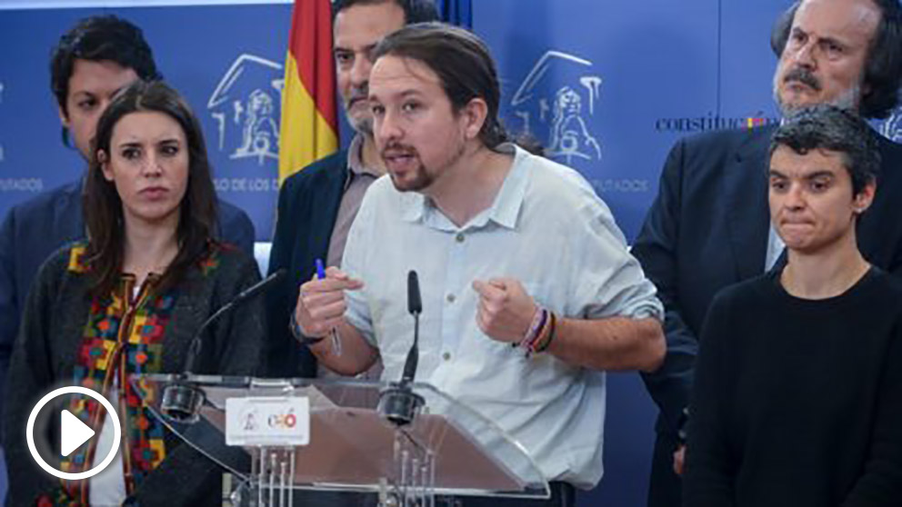 Pablo Iglesias en rueda de prensa. (Foto. Podemos)