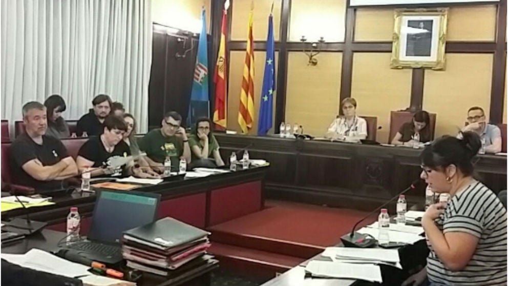 Pleno en el Ayuntamiento de Santa Coloma, este lunes.