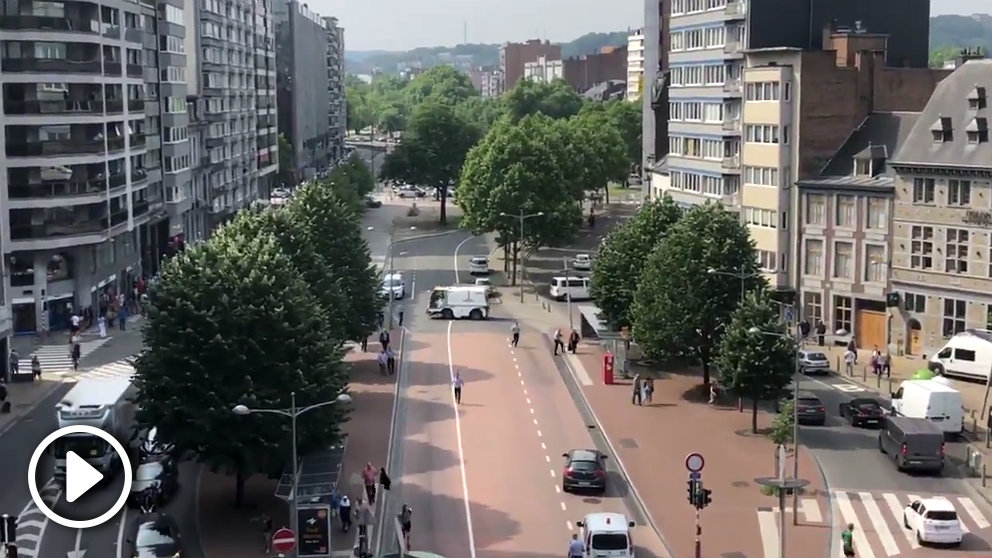 Las calles de Lieja (Bélgica) inmediatamente después del tiroteo.