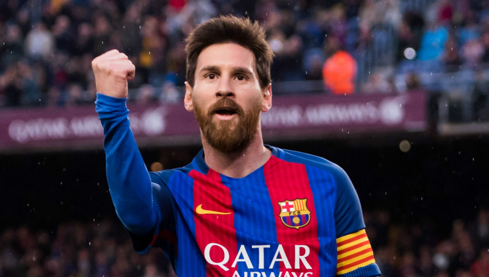 Lionel Messi celebra un gol con el Barcelona. (EFE)